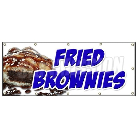 Signmission FRIED BROWNIES BANNER SIGN ice cream dessert whipped cream deep B-120 Fried Brownies